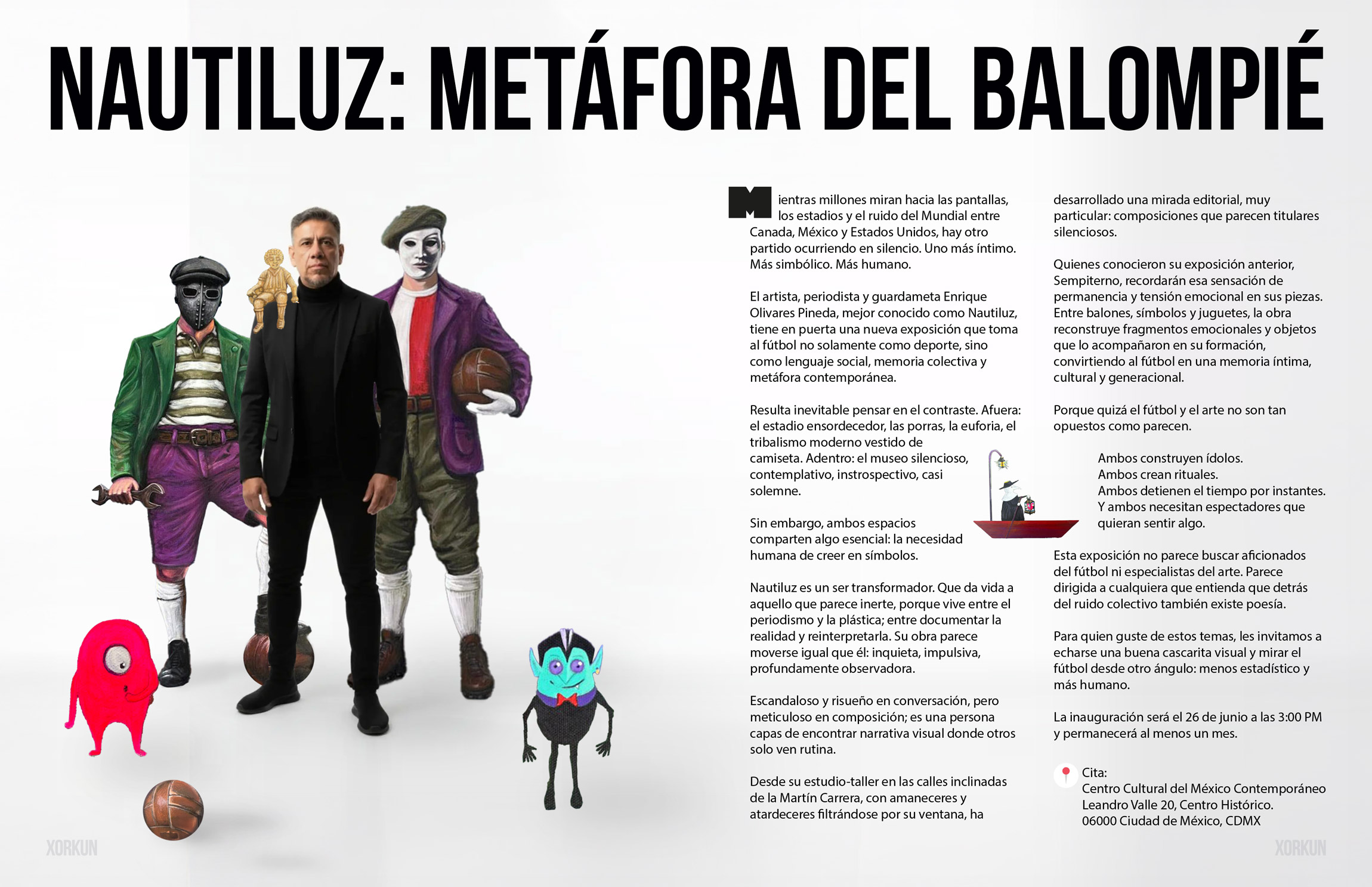 Obra de Nautiluz inspirada en el fútbol y la memoria